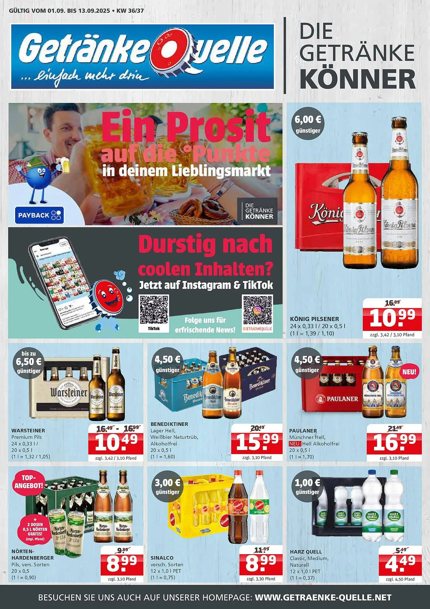 Getränke Quelle Prospekt von 31. August bis 13. September 2025 - Prospekt seite 1