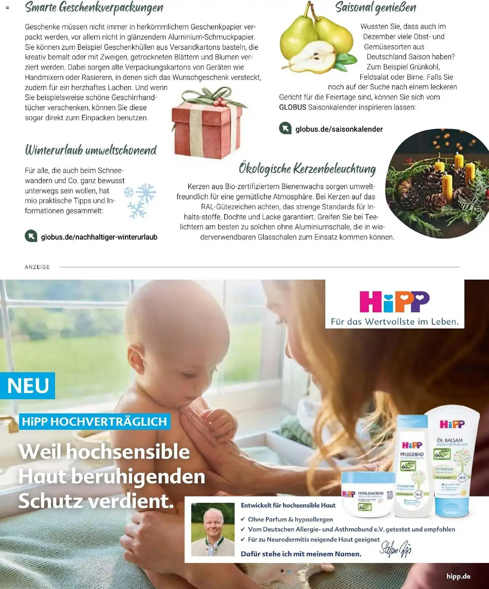 Globus Mio Magazin von 1. Dezember bis 31. Dezember 2025 - Prospekt seite 33