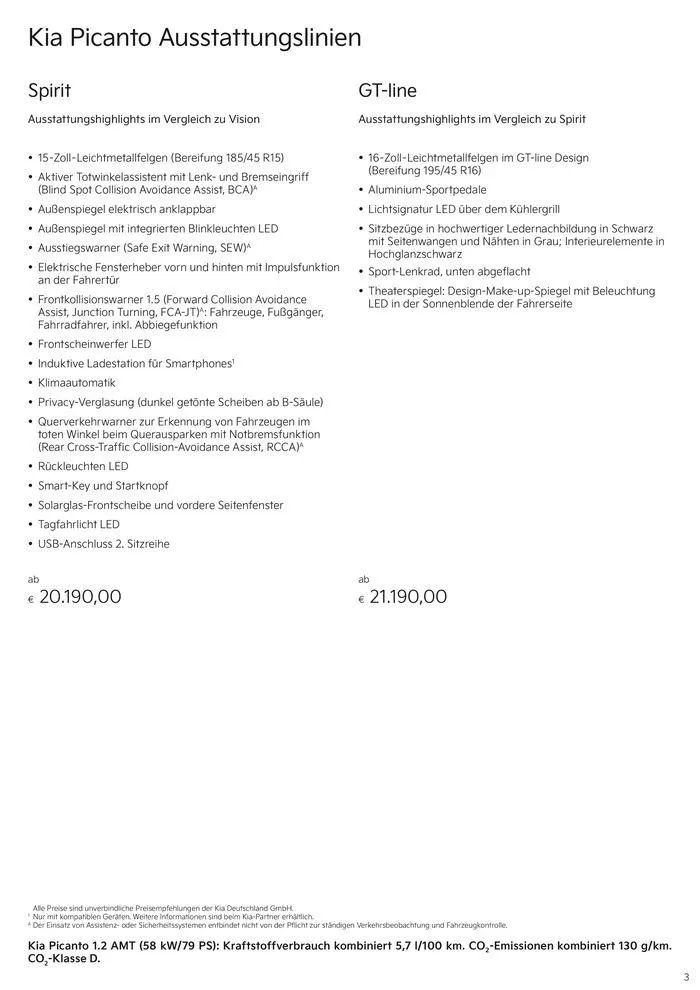 KIA Picanto von 3. September bis 3. September 2025 - Prospekt seite 3