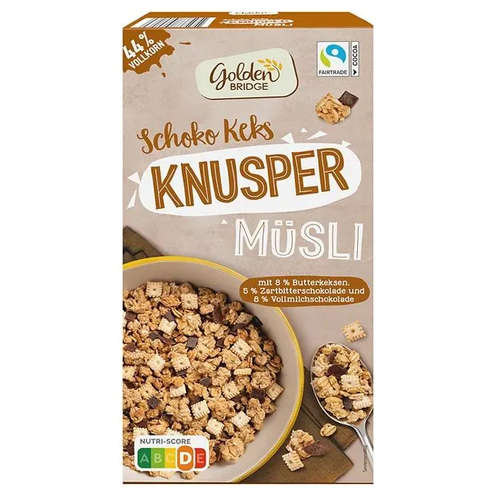 GOLDEN BRIDGE Knuspermüsli 750 g, Schoko-Keks