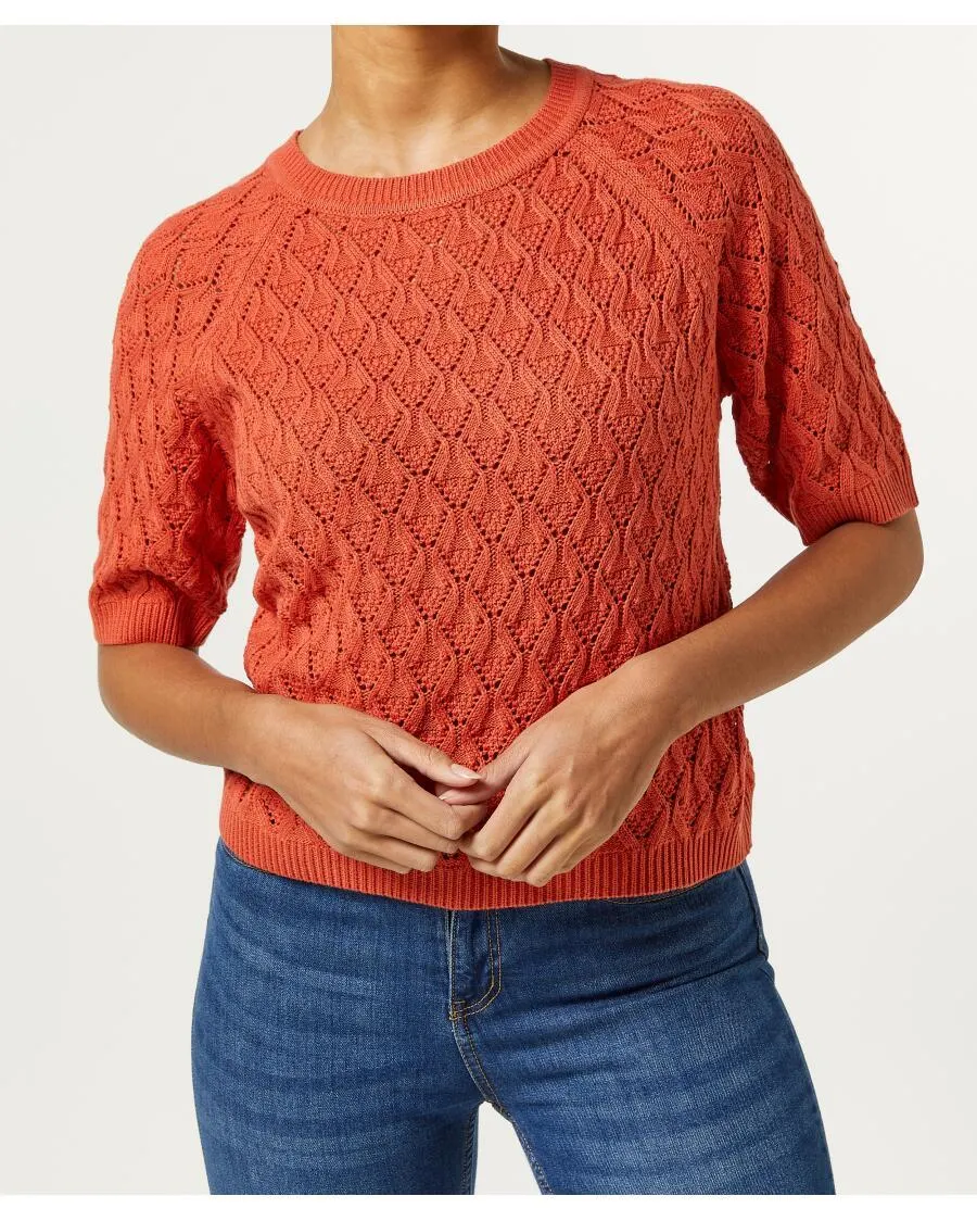 Strickpullover Ajour Janina, Rundhalsausschnitt