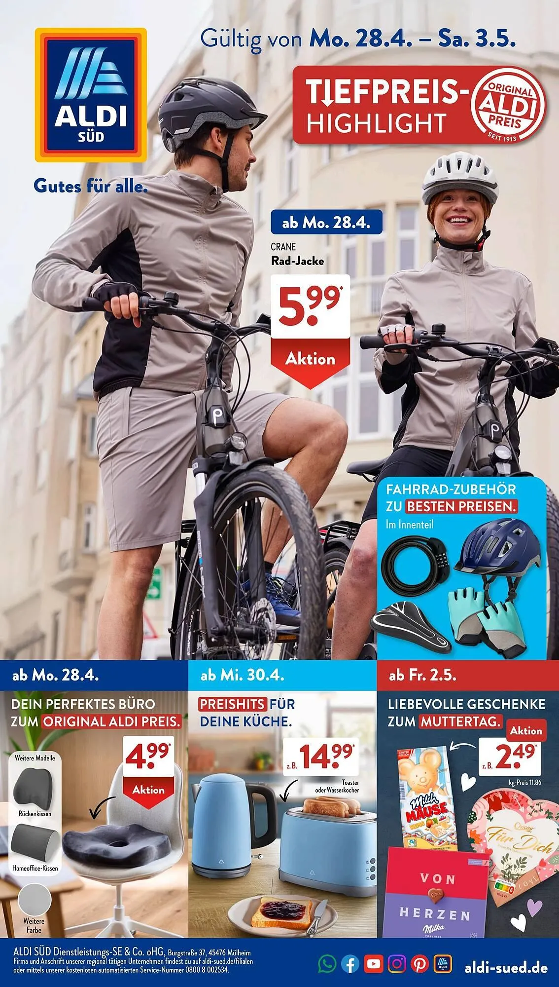 Aldi Süd Prospekt von 28. April bis 4. Mai 2025 - Prospekt seite 1