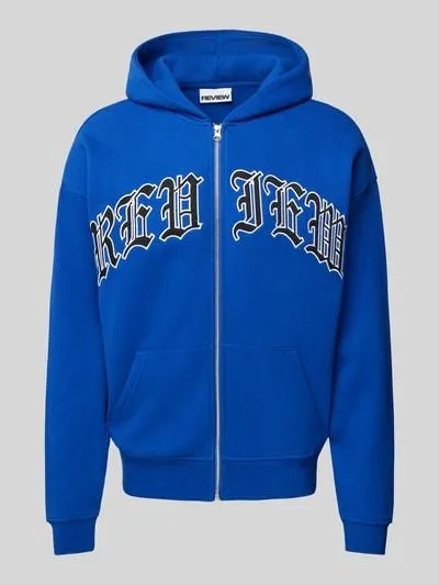 Sweatjacke mit Label-Stitching in royal