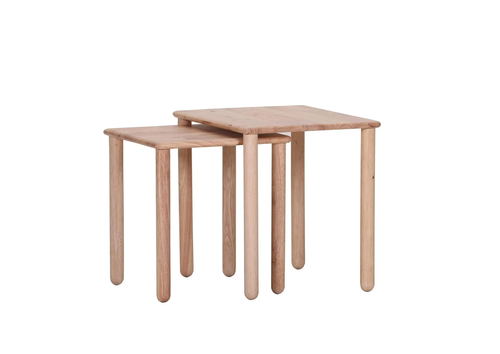 INTERhome Beistelltisch 2er Set RUBBY Rubberwood massiv