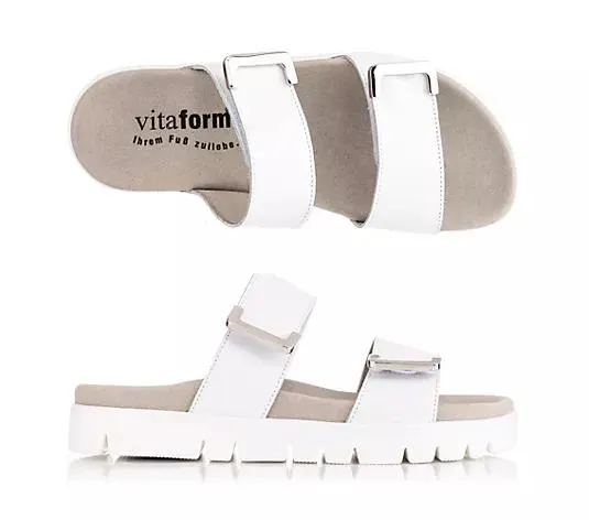 VITAFORM Damen- Pantolette Nappaleder Metallabschlüsse Sohle Lara