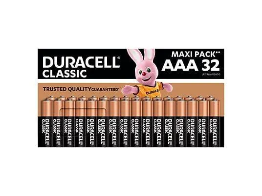 DURACELL Classic AAA Batterie, Alkaline, 1.5 Volt 32 Stück