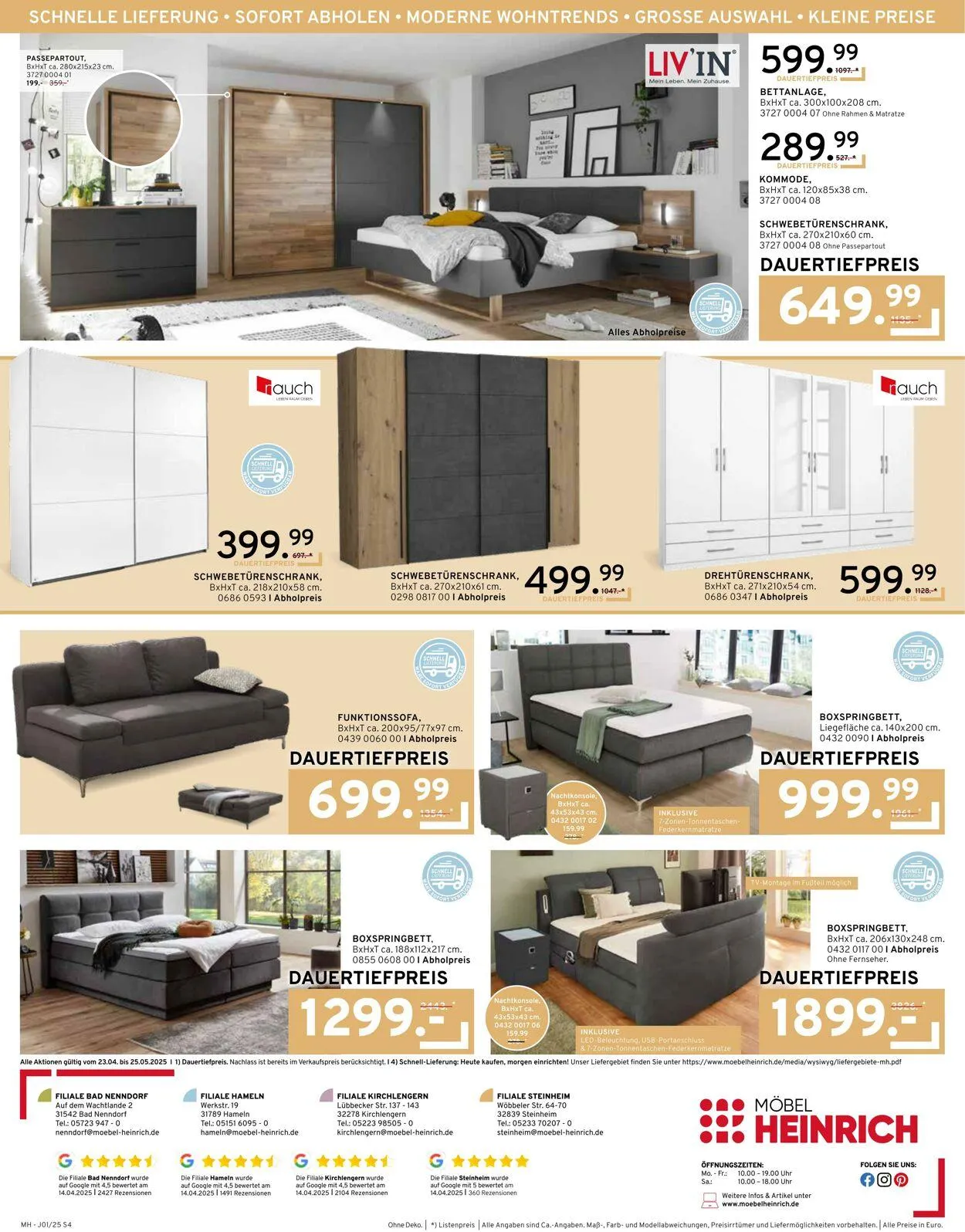 Möbel Heinrich Aktueller Prospekt von 23. April bis 25. Mai 2025 - Prospekt seite 4
