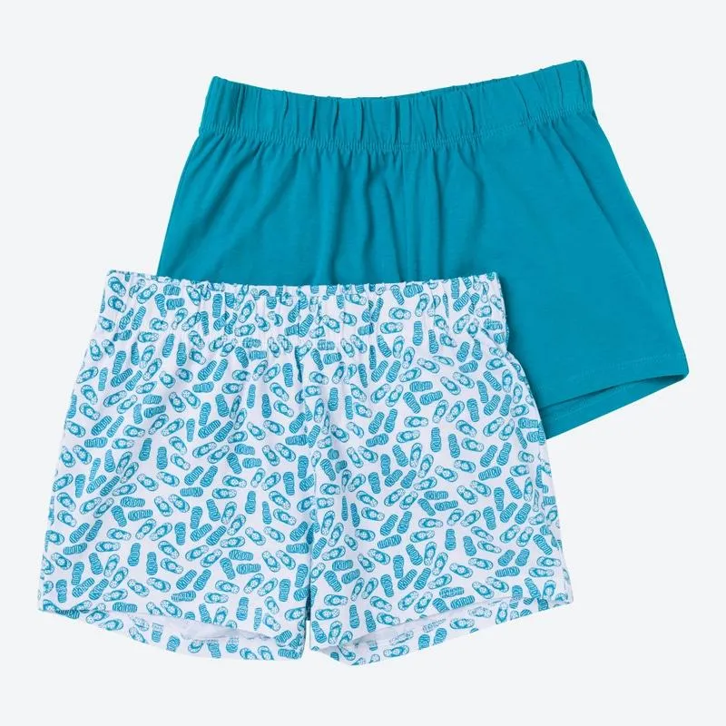 Kinder-Mädchen-Shorts aus Baumwolle, 2er-Pack