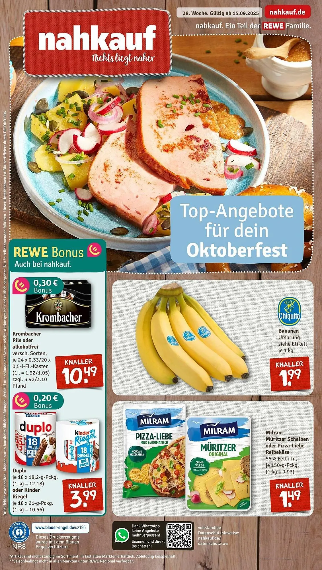 Nahkauf Prospekt von 15. September bis 20. September 2025 - Prospekt seite 1