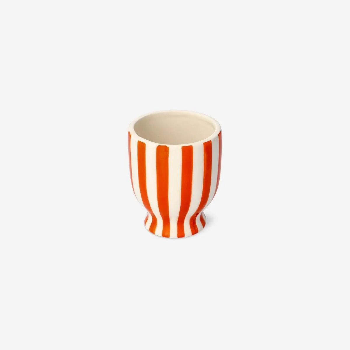 Striped orange flowerpot - Small