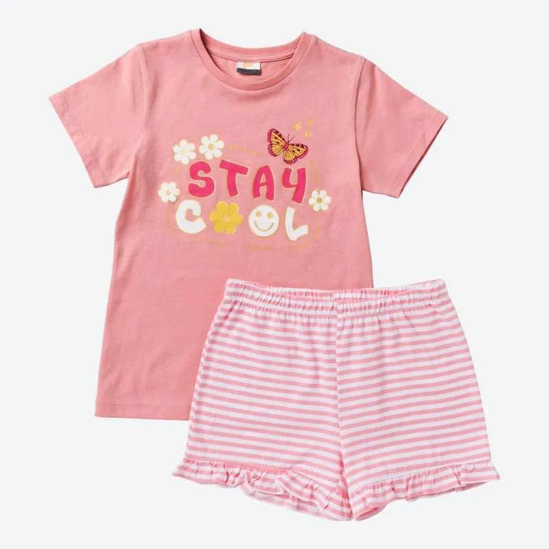 Mädchen-Shorty mit Ringel-Hose, 2-teilig