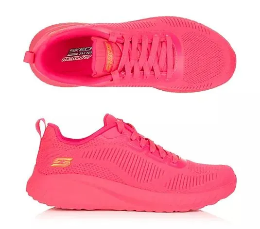 SKECHERS Damen-Sneaker Bobs Squad Chaos Strick/ Mesh Memory Foam
