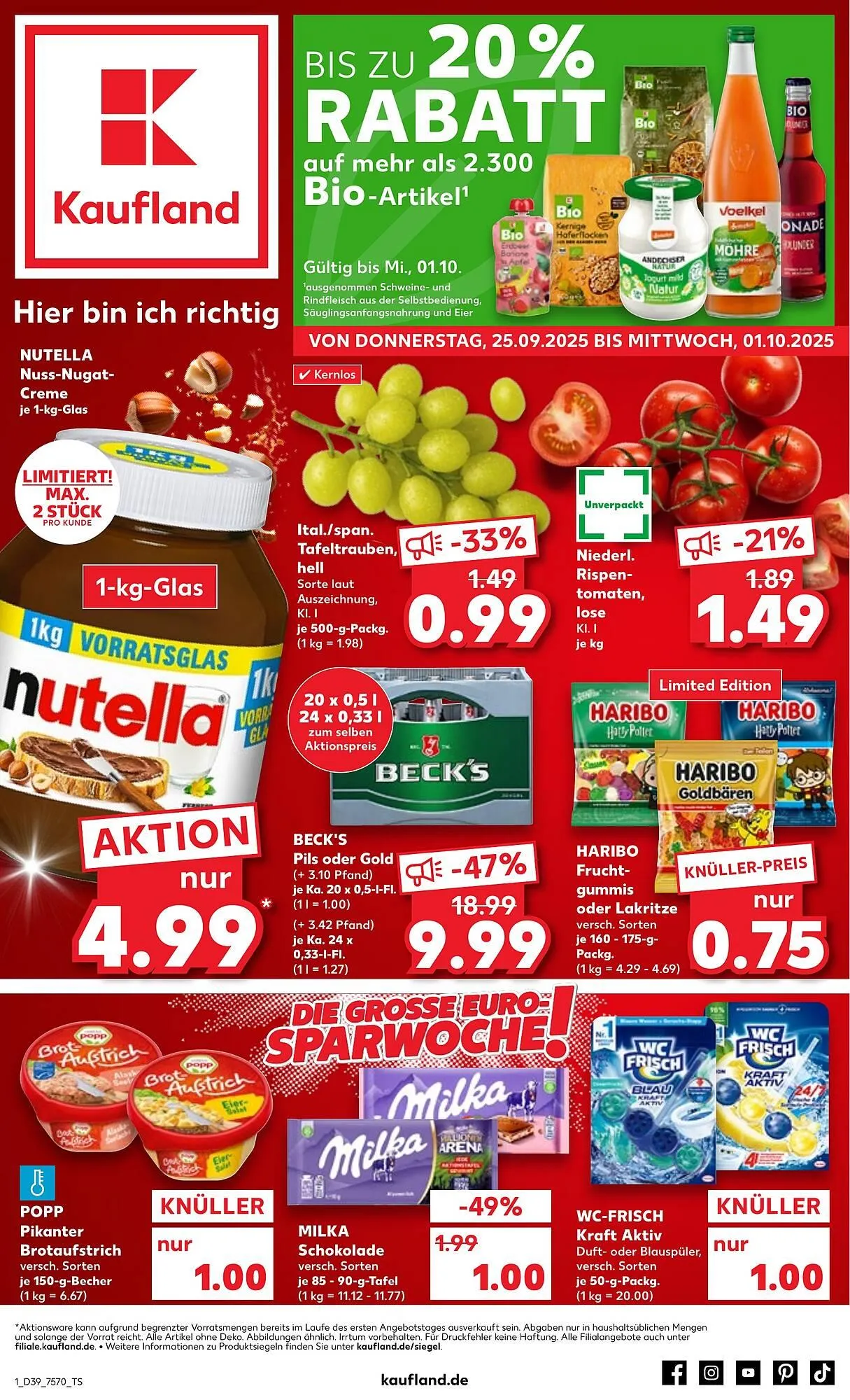 Kaufland Prospekt von 25. September bis 1. Oktober 2025 - Prospekt seite 1