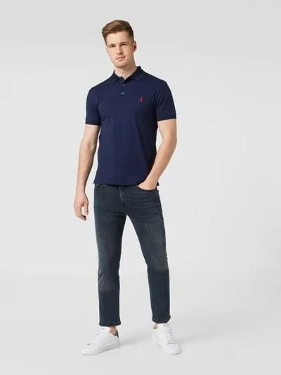 Slim Fit Poloshirt mit Stretch-Anteil in marine