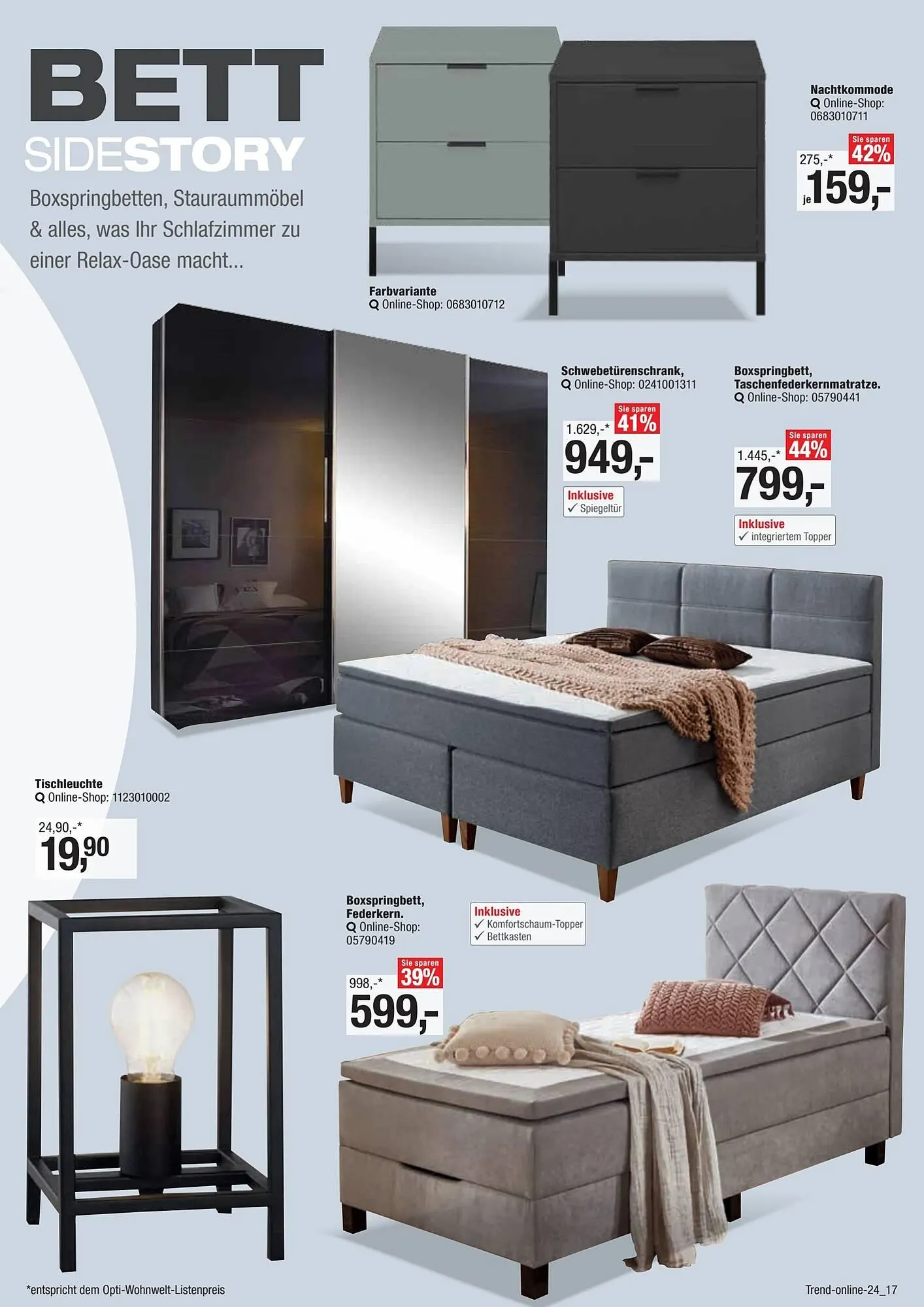 Opti Wohnwelt Prospekt von 12. Mai bis 1. August 2025 - Prospekt seite 17