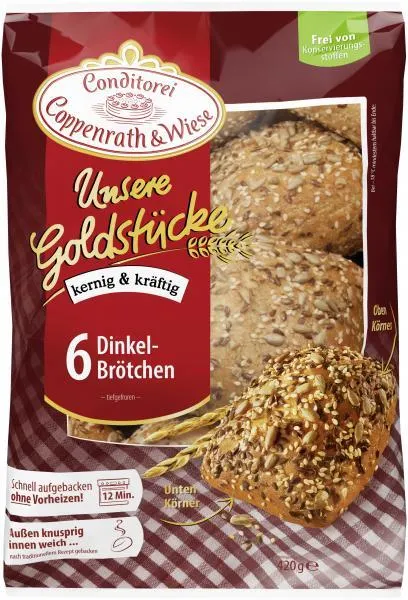 Coppenrath & Wiese Unsere Goldstücke Dinkelbrötchen 420 g