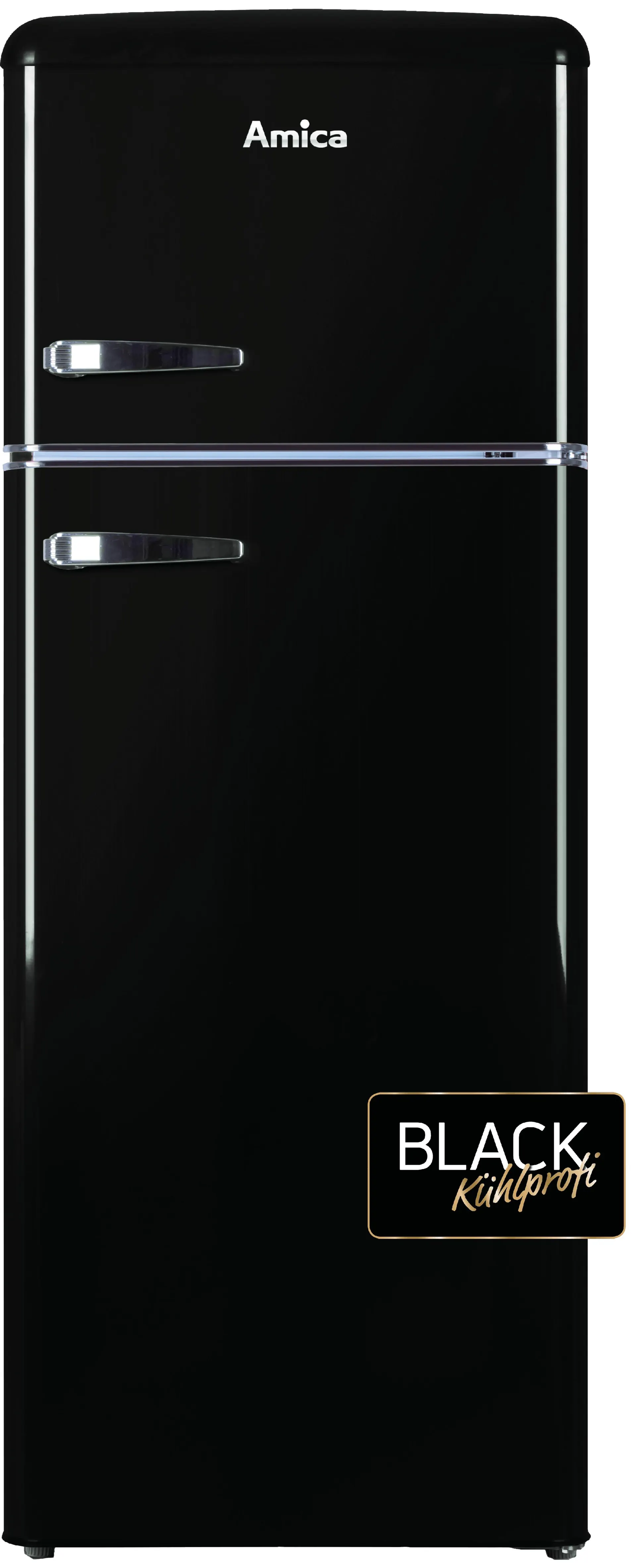 Amica KGC 15634 S, Kühl-/Gefrierkombination im Retro Design, 144 cm Höhe, black olives