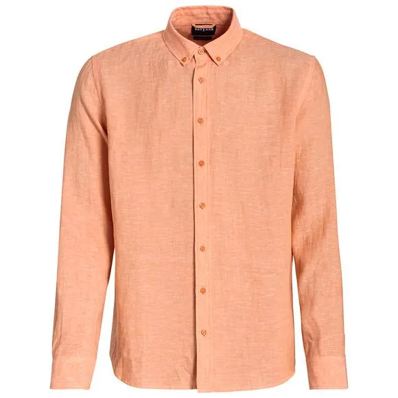 Herren Leinen-Hemd mit Button-Down-Kragen