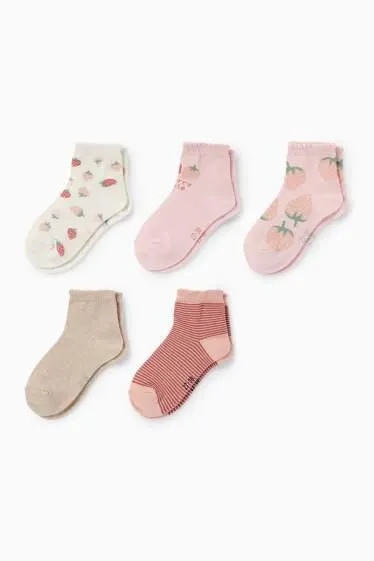 Multipack of 7 - flowers and swan - socks with motif
