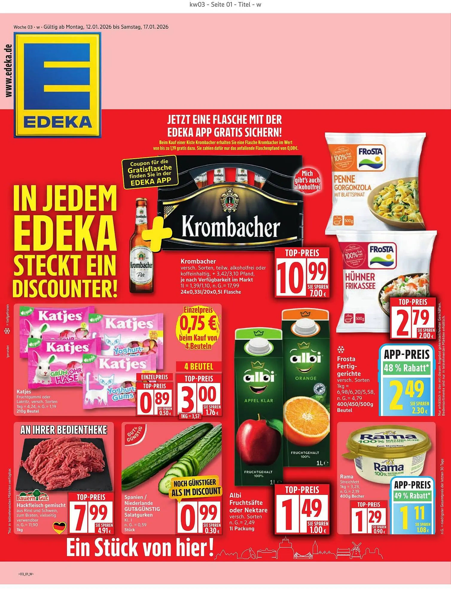 Edeka Prospekt von 12. Januar bis 17. Januar 2026 - Prospekt seite 1