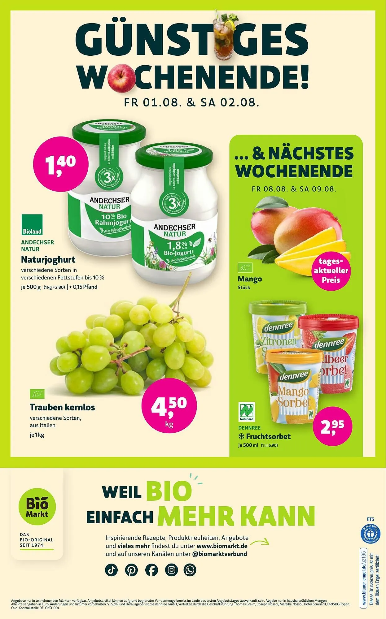 Aleco Biomarkt Prospekt von 30. Juli bis 12. August 2025 - Prospekt seite 12