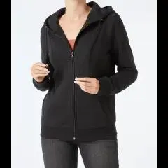 Schwarze Sweatjacke Janina, innen angeraut