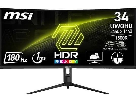 MSI MAG 342CQRDE E2 34 Zoll UWQHD Curved Gaming Monitor (1 ms Reaktionszeit, 180 Hz)