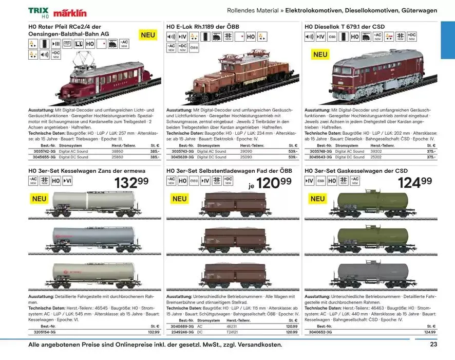 Modellbahn Katalog von 29. Oktober bis 31. Dezember 2025 - Prospekt seite 25