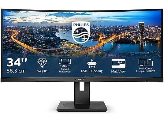 PHILIPS B Line 346B1C 34 Zoll WQHD Monitor (4 ms Reaktionszeit , 100 Hz , 50 Hz nativ)