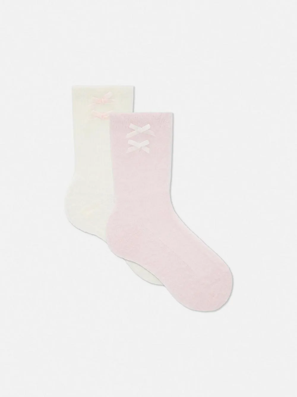 Flauschige Socken mit Schleifenmuster, 2er-Pack