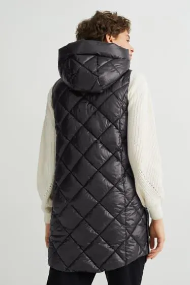 Quilted gilet with hood