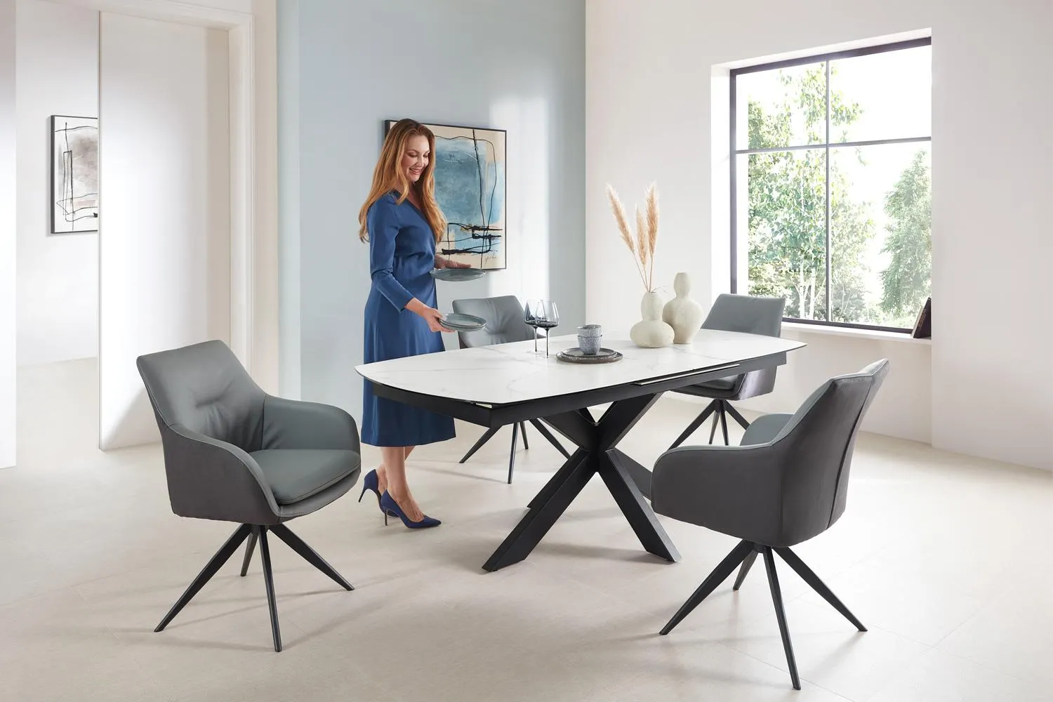 Cosyhome Living Esstisch mit Keramikplatte ausziehbar