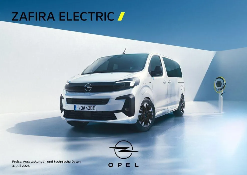 Opel Neuer Zafira Electric von 30. Juli bis 30. Juli 2025 - Prospekt seite 1
