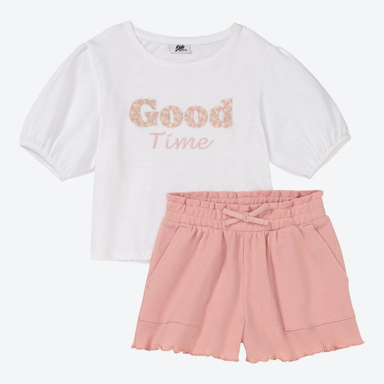 Kinder-Mädchen-Set mit Stickerei, 2-teilig