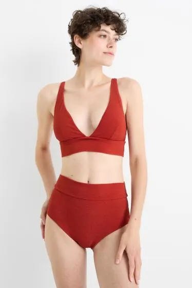 Bikini bottoms - high-rise waist - LYCRA® XTRA LIFE™ - textured