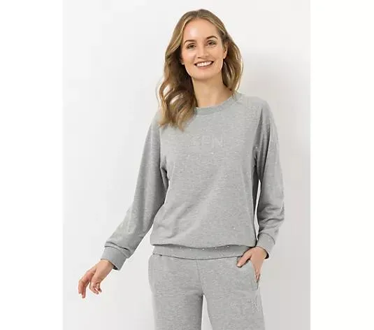 STRANDFEIN Sweatshirt Rundhalsausschnitt Logo-Applikation Raglan Ärmel