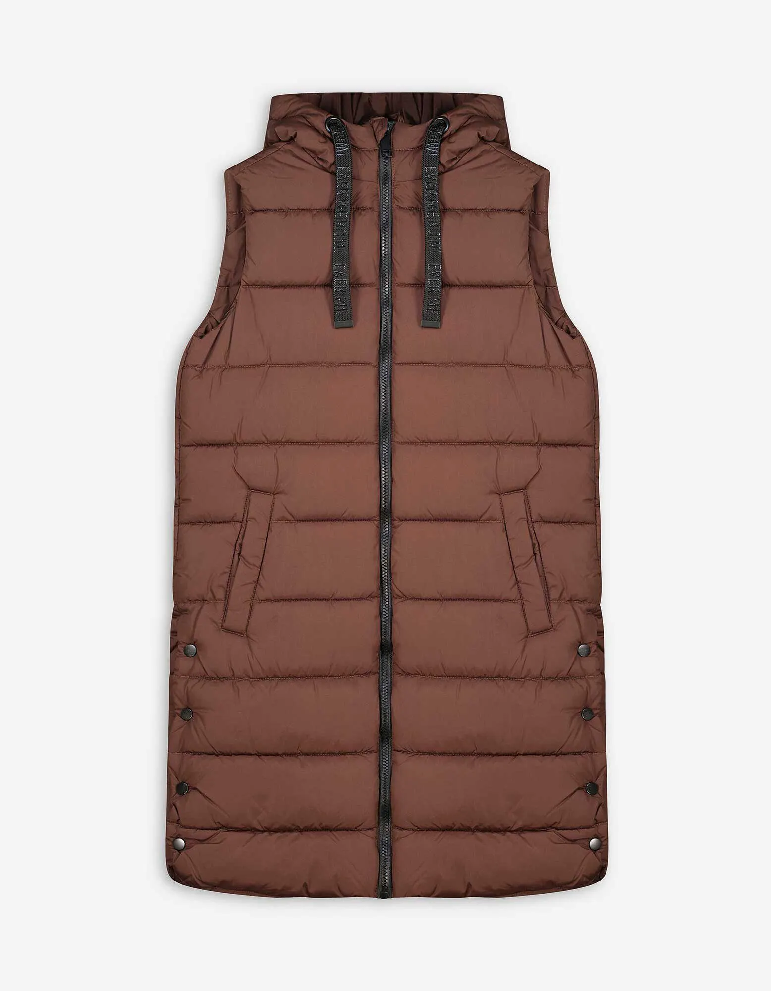 Steppweste - Regulierbarer Saum - dunkelbraun