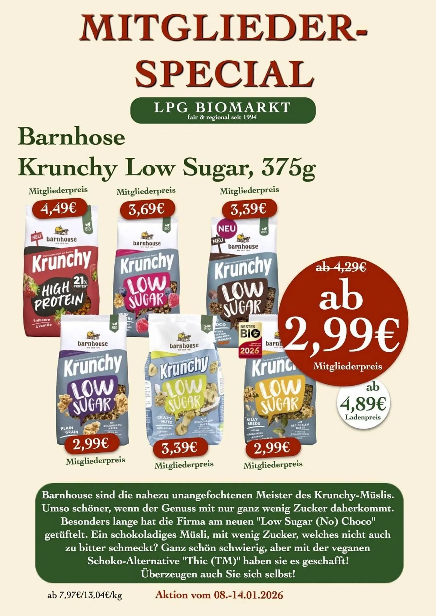 LPG Biomarkt Prospekt von 8. Januar bis 14. Januar 2026 - Prospekt seite 14