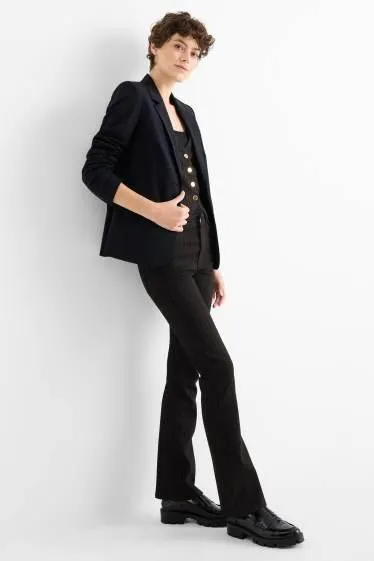 Bootcut jeans - mid-rise waist - pinstripes
