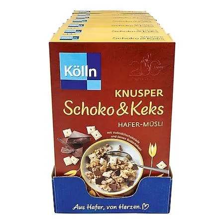 Kölln Knusper Schoko & Keks Müsli 500 g, 7er Pack