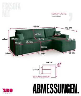 Ecksofa mit Schlaffunktion ADI