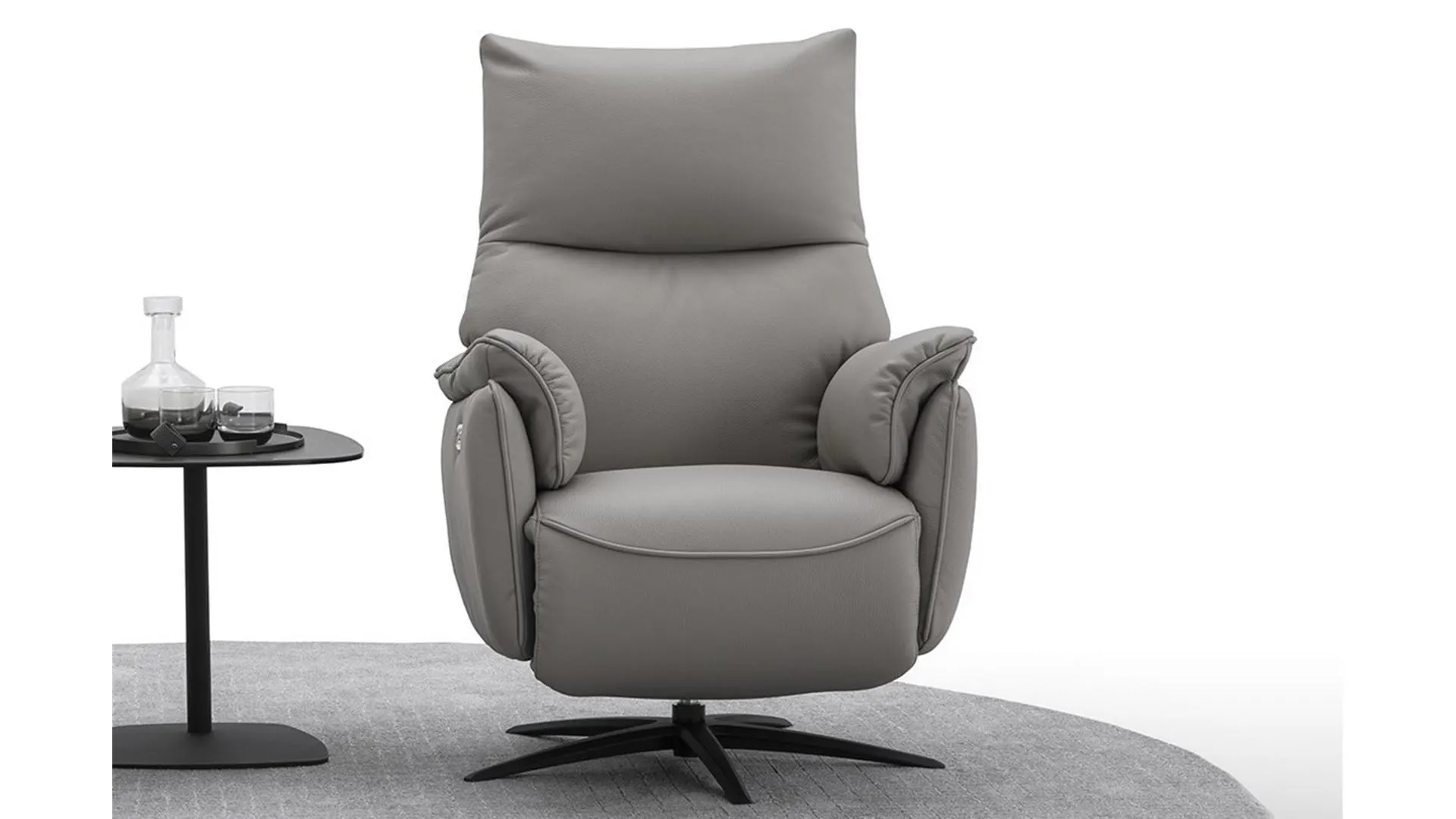 Relaxsessel Modell 80 mit 2-motorischer Relaxfunktion und Herz-Waage in Leder