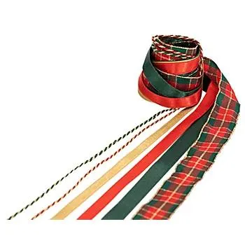 Bänderpaket "Weihnachten", rot-grün-gold, 2–25 mm, 6x 2 m