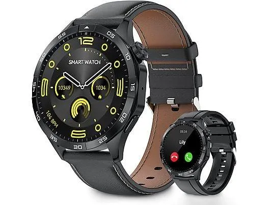 RAYOFI HK4 Smartwatch Silikon, 220 mm, Schwarz/Silver