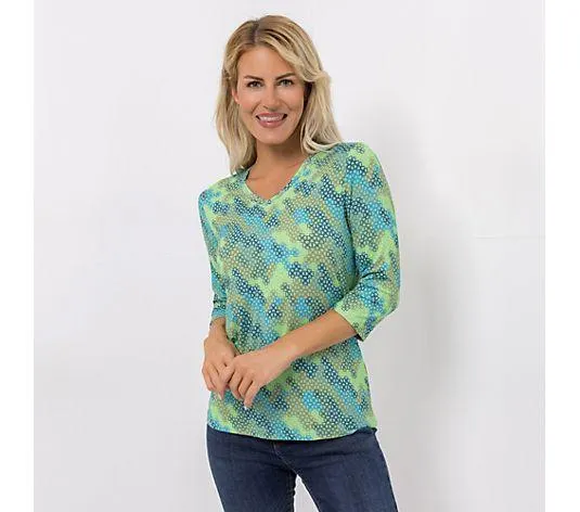 DAWID by Dawid Tomaszewski Shirt, 3/4-Arm mit Strass-Details figurumspielend