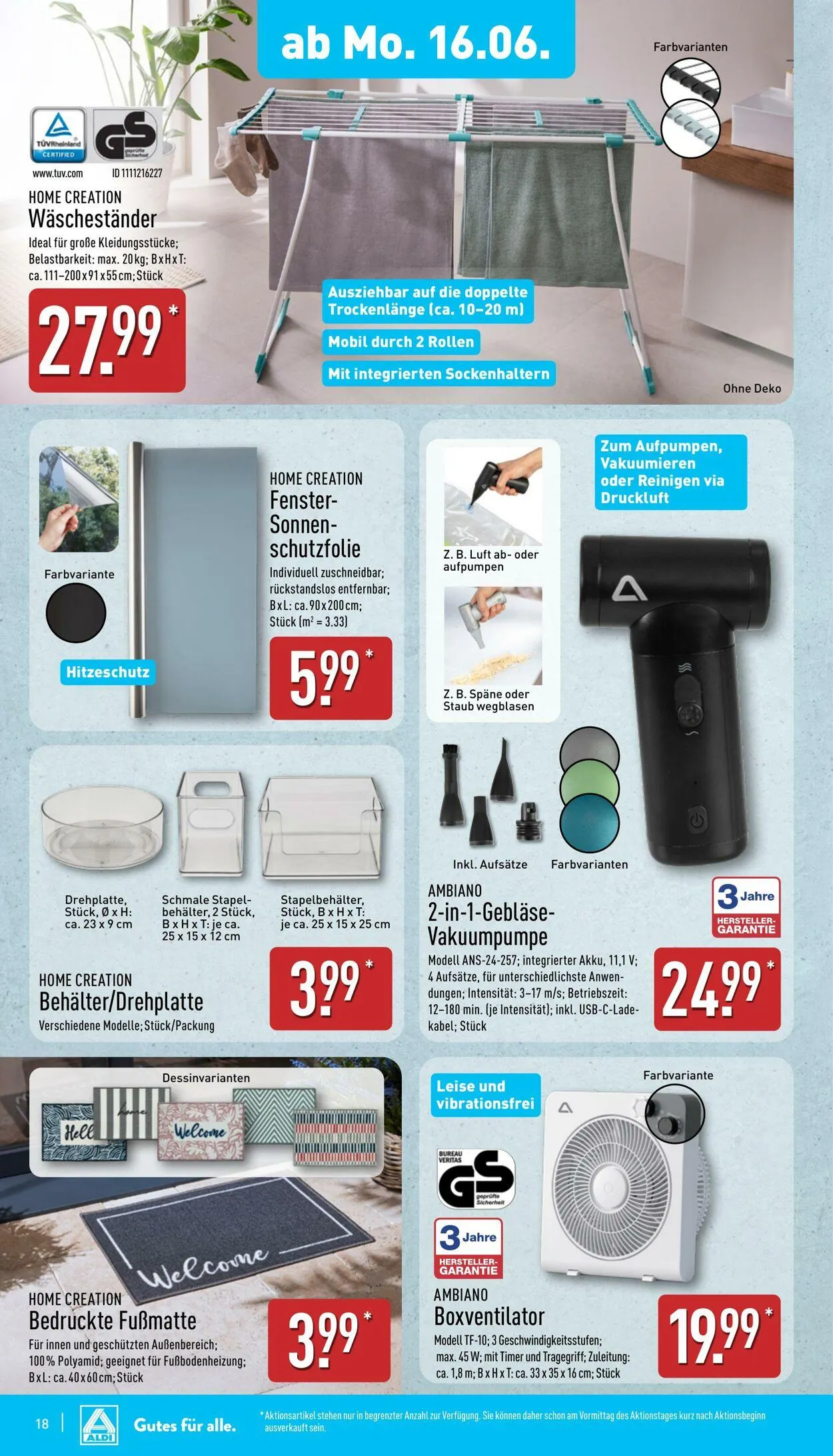 Aldi-Nord von 16. Juni bis 21. Juni 2025 - Prospekt seite 18