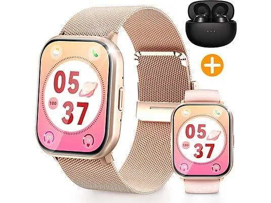 RAYOFI ZL99J Smartwatch Silikon, 220 mm, rosa/roségold/schwarz/silber