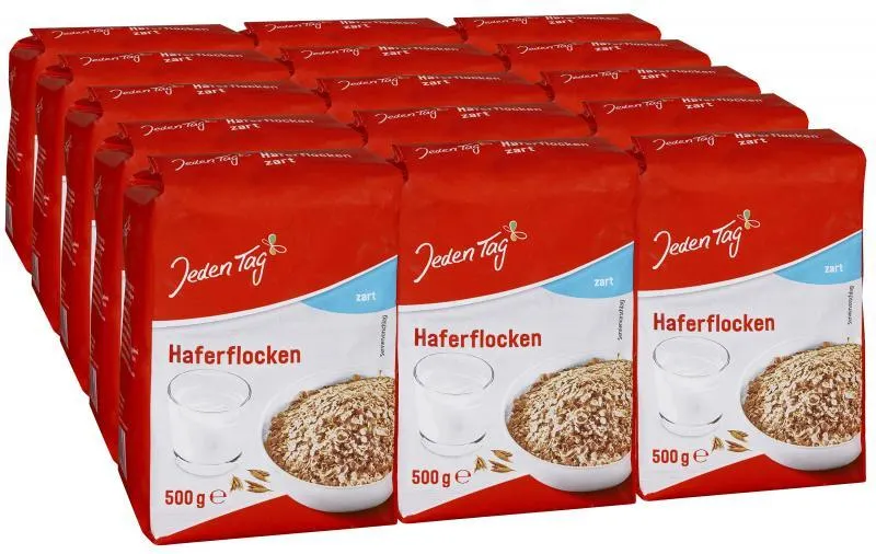Jeden Tag Haferflocken zart 15 x 0,50 kg