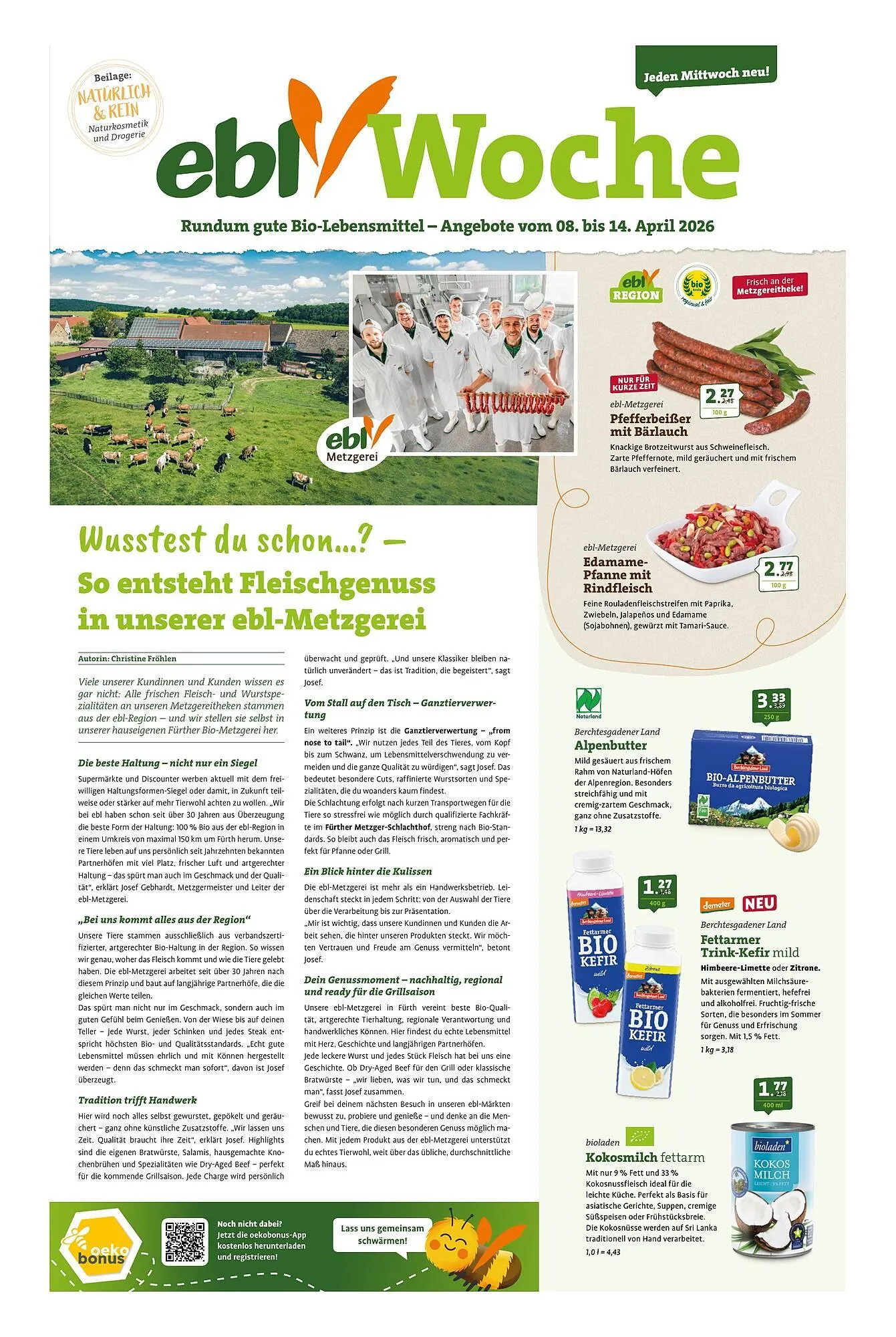 Ebl Naturkost Prospekt von 8. April bis 14. April 2026 - Prospekt seite 1