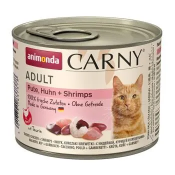 animonda Carny Nassfutter Katze Adult Pute, Huhn und Shrimps 6x200 g